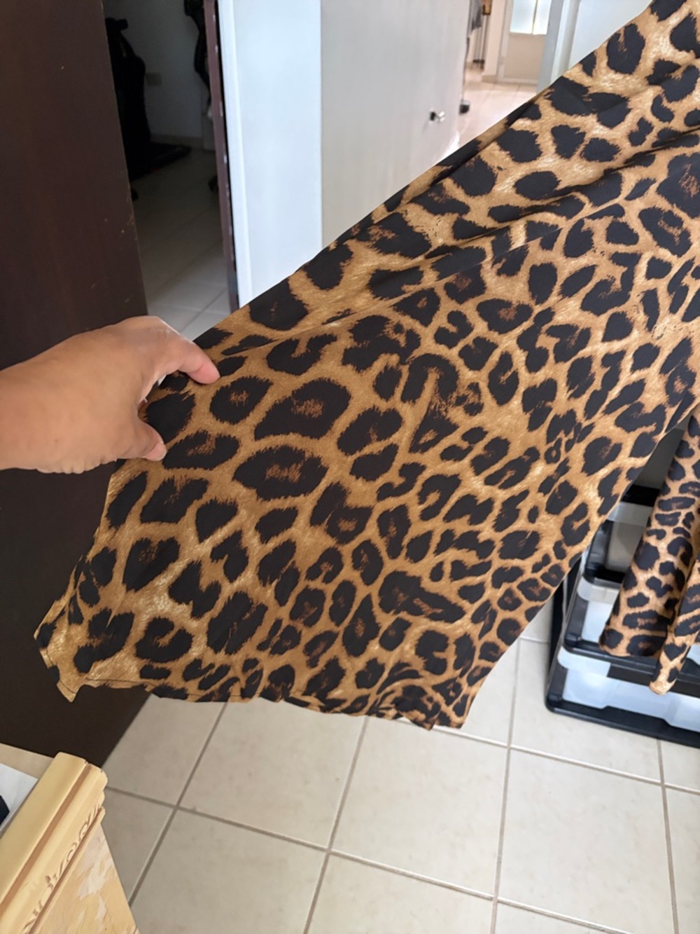 SHEIN Brown & Black Leopard Print Wide Leg Jumpsuit - Picture 8 of 8